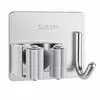 Soporte para Mopa de Acero Inoxidable 304 Transfronterizo Estante para Mopa de Baño sin Taladro Clip de Pared para Escoba Clip para Mopa