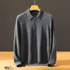 Suéter de punto de cuello alto, de un solo pecho, para hombre, de alta gama, ligero y lujoso, hecho de una mezcla premium de cachemir sintético