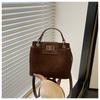 Bolso de Moda para Mujer Transfronterizo Color Sólido Bolso de Hombro Cruzado 2025 Nuevo Bolso Mate para Mujer Bolso de Mano Retro Elegante con Cierre