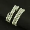 Pulsera de perlas y diamantes multicapa retro personalizada, pulsera de moda coreana, pulsera ancha en espiral para mujer