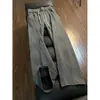 Pantalones de Pierna Recta Pierna Ancha Deportivos Casuales de Primavera de Alta Gama Estilo Old Money con Caída, Hoja Curva Pesada Americana para Hombre