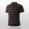 Camisa Polo Masculina de Tricô de Seda Gelada Estilo Old Money, Camisa Polo Casual de Verão com Gola Reversível, Camiseta Masculina