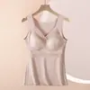 Colete Térmico Outono e Inverno com Renda e Bojos para Mulheres, Sem Aro, Sem Costura, Estilo Colete Camada Base com Forro de Fleece