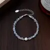 Pulsera de cristal blanco y perla plateada de lujo ligero, estilo primavera-verano, diseño nicho de Instagram, joyería de alta gama
