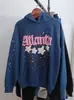 Sudadera con capucha para hombre de algodón puro con forro polar y estampado de telaraña Sp5Der
