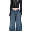 Pantalones de pierna ancha de diseño relajado y casual, pantalones vaqueros holgados y fluidos de tendencia nicho, pantalones hasta el suelo, admite envío directo