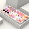 Capa de Celular Coração Graffiti Estilo Coreano para Meninas, Adequada para Samsung S21 Capa Protetora de Silicone, S23 Capa Protetora Anti-Queda com Furo Preciso