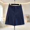 Shorts de Alfaiataria Cáqui para Mulheres, Estilo Fino de Verão, Calças Tendência Novas 2026, Shorts Casuais de Cinco Pontos para Mulheres Baixas