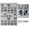 Pegatinas de Arte de Uñas Nuevas Transfronterizas Estampadas Estéreo 5D Halloween Vísceras Corazón Órgano Horror Pegatinas Adhesivas para Uñas