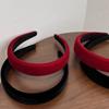 Diadema Retro de Terciopelo Rojo Coreana de Ala Ancha Estampado de Sello de Esponja para el Cabello Popular en Internet Accesorios para el Cabello de la Parte Superior de la Cabeza de Temperamento para Salir Otoño e Invierno