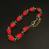 Pulseira Doce de Morango Vermelho Estilo Coreano, Joia de Mão Simples, Fashion e Exquisita, Estilo de Nicho de Luxo, Acessórios Diários para Mulheres