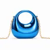 Bolsa Pequena Quadrada de Meia-Lua Feminina Cor Doce Bolsa de Festa Dourada Clutch Bolsa de Mão Bolsa Pequena Bolsa Transversal