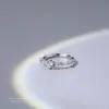 Anillo Abierto Delgado de Plata de Ley S925 con Textura Irregular de Circonita, Diseño Minimalista de Nicho Estilo Coreano para Mujer