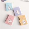 Cuaderno de bolsillo de dibujos animados A7, portátil, regalo para estudiantes, pequeño cuaderno en espiral