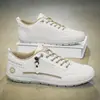 Sapatos Masculinos Estilo Coreano Versátil Couro Casual Tênis para Adolescentes Sem Cadarço Novos Sapatos Brancos Masculinos