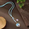 Colar Longo Transfronteiriço Novo Esmalte Tartaruga Estrela do Mar Veludo Coreano Pingente Longo Feminino Criativo Tridimensional Concha Árvore de Coco
