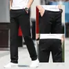 Calças Casuais Masculinas de Alta Qualidade de Hong Kong, Novo Estilo Outono, Corte Reto Solto, Calças Longas Elásticas Slim-Fit, Moda Coreana, Versátil