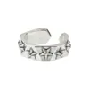 Anillo de Pentagrama de Moda Hip-Hop Anillo de Pentagrama Multifactetado Moderno Anillo Abierto Ajustable para Hombres y Mujeres