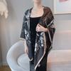 Bufanda cuadrada elegante estampada tipo cachemira para socialité 128*128 chal casual bufanda cálida de alta calidad para otoño e invierno para mujer