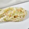 Pedras Soltas de Safira Flor Natural, Contas Redondas de Jade Bege, Acessórios para Joias DIY com Miçangas Feitas à Mão, Pulseiras, Colares