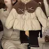 Conjunto de Invierno para Niñas 2025 Nueva Ropa Infantil para Niñas Pequeñas Elegante Conjunto de Dos Piezas con Abrigo de Forro Polar Espesado de Algodón y Pantalones