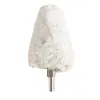 Joyería de Acero Inoxidable Personalizada de Fábrica Rueda de Tela de Algodón Encerado Pulido Espejo Blanca con Mango Rueda Cónica Cilíndrica de Terciopelo