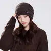 Gorro de punto moderno y versátil con forro polar, estilo coreano simple y dulce, adecuado para ir al trabajo, otoño e invierno, cálido y favorecedor, gorro para mujer