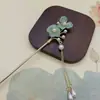 Grampo de Cabelo com Borla Floral Estilo Chinês para Mulheres, Acessório de Cabelo Hanfu de Nicho de Luxo de Alta Qualidade, Joia de Estilo Antigo, Grampo de Cabelo Versátil da Moda