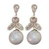 Brincos de Prata com Tassel de Diamante e Pérola Estilo Retro Europeu e Americano Elegantes Brincos Femininos Personalizados Simples Toque de Luxo Leve