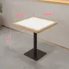 Conjunto de Mesa e Cadeiras para Refeições Rápidas em Laje de Rocha e Madeira Maciça para Lanchonetes, Restaurantes, Padarias, Lojas de Chá com Leite e Restaurantes de Hot Pot Picante; Combinação de Mesa e Cadeiras para Restaurante com Booth