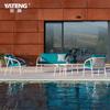Cadeira de Rattan para Lazer ao Ar Livre Wodeng Jardim Hotel Varanda Mesa de Café Mesa e Cadeira Cafeteria Restaurante Mesa e Cadeira Combinação de Sofá