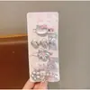 Pinza para el pelo de perla rosa plateada para niños, linda pinza lateral de flor pequeña, pinza para flequillo dopamina, estilo dulce y genial