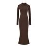 Vestido Gris con Capucha y Mangas Largas para Mujer Otoño Nuevo Sexy Delgado Sexy de Longitud Media Falda de Cola de Pescado para Cadera