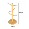 Portavasos de Bambú Estilo Simple Forma de Árbol Portavasos Portatazas Organizador Almacenamiento Hogar Creativo Colgador de Vasos de Agua 111