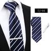 Corbata de Negocios a Rayas para Hombre Formal Profesional Roja Azul Atada a Mano Imitación Seda 7.5cm Stock Listo de Fábrica