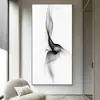 Geometría Moderna Blanco y Negro Línea Pintura Decorativa para Dormitorio Abstracta Minimalista Sala de Estar Comedor Pintura Colgante Porche Lejos frente a la puerta