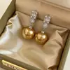 Pendientes Colgantes de Plata de Ley S925 con Perla Swarovski Clásica Estilo Princesa Diana con Circonita Microincrustada, Pendientes de Estilo Popular Novedad 2025 con un Ambiente Elegante