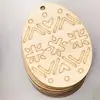 Huevos de Madera de Pascua con Cuerda Decoraciones para Fiestas Infantiles Manualidades DIY Piezas de Madera de Conejo Decoración para el Hogar