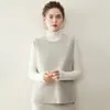 Nuevo Chaleco de Punto de Cachemira Crochet con Cuello Redondo para Mujer Otoño/Invierno 2025, Top Holgado de Manga Larga para Superponer