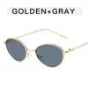 Gafas de sol retro de montura pequeña para mujer, moda de Instagram, lujo ligero, gafas ovaladas versátiles, tendencia europea y americana, gafas metálicas personalizadas