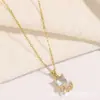 Collar de Zirconia Cuadrada de Diseño de Nicho de Lujo Ligero Nuevo Estilo Dulce Versátil Cadena para Clavícula Joyería al por Mayor