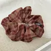 Goma de Pelo Retro de Tela a Cuadros Elegante Versátil Cuerda para Cola de Caballo a Cuadros Cuerda para Moño de Moda