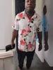 Camisa de Manga Corta para Hombre Casual de Playa de Moda Comercio Exterior Camisa para Hombre con Estampado de Rosas Verano 2024 Nuevo