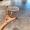 Caja de Joyería Grande de Lujo con Incrustaciones de Diamantes Caja Cosmética Portátil de Viaje Caja de Almacenamiento para Pendientes Pendientes Anillo