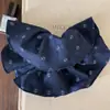 Galaxy de Gama Alta ~ Azul Marino Algodón Estilo Francés Lazo Grande para el Cabello para Mujeres, Accesorios para el Cabello, Cuerda para el Cabello, Gama Alta y Estilo Occidental
