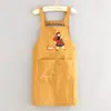 Delantal Impermeable de Dibujos Animados Cocina Hogar Estilo Coreano Resistente al Aceite Cintura de Cocina Resistente al Desgaste Transpirable Ropa de Trabajo para Comer Mujeres