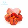Venta al por mayor de fábrica 5A flor de ciruelo circonita naranja piedra desnuda punta artificial pentagonal naranja blanco piedra circonita CZ