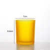 Venta al por mayor del fabricante 7080 Diy Taza para vela de aromaterapia Portavelas romántico de vidrio esmerilado de colores Recipiente para adornos creativos m
