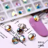 K9 Nuevos Pedrería de Uñas Redondas de 6 mm con Base Puntiaguda de Gama Alta, Pedrería Tridimensional Super Brillante para Decoración de Uñas de Vidrio DIY