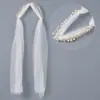 Véu com Laço de Fita Doce Estilo Francês para Noivas, Acessório de Cabeça Versátil para Festas de Aniversário, Acessórios de Cabelo que Complementam e Melhoram a Atmosfera